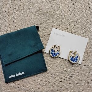 FREE WITH PURCHASE Ana Luisa Blue and Gold Hoop Earrings